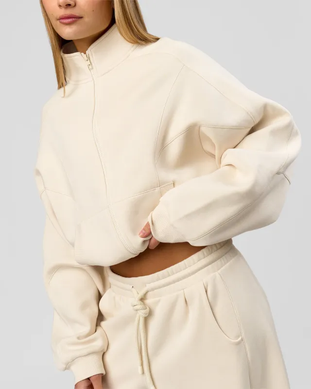 Bree Oversized Fleece Zip Thru - Vanilla Bean made by LSKD