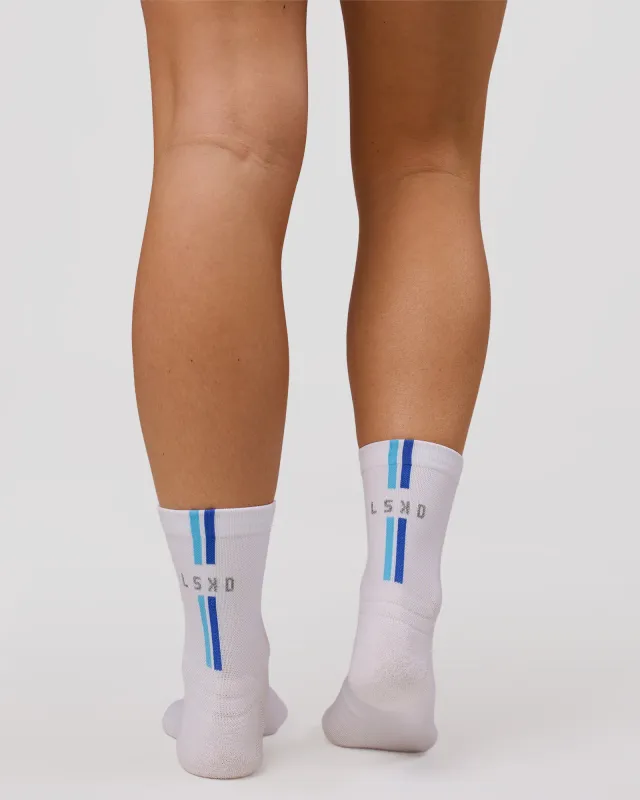 Pace Performance Quarter Socks - White-Open Air made by LSKD