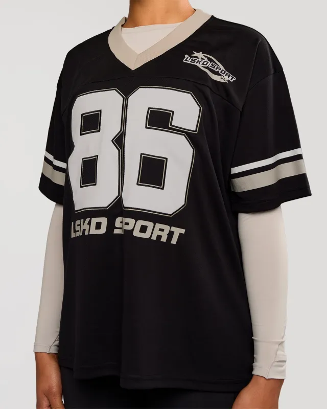 Playmaker V-Neck Jersey - Black-Shale Beige made by LSKD