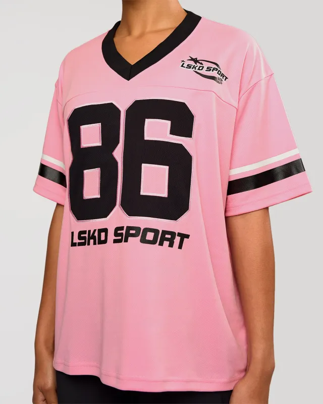 Playmaker V-Neck Jersey - Pink Rose-Black made by LSKD