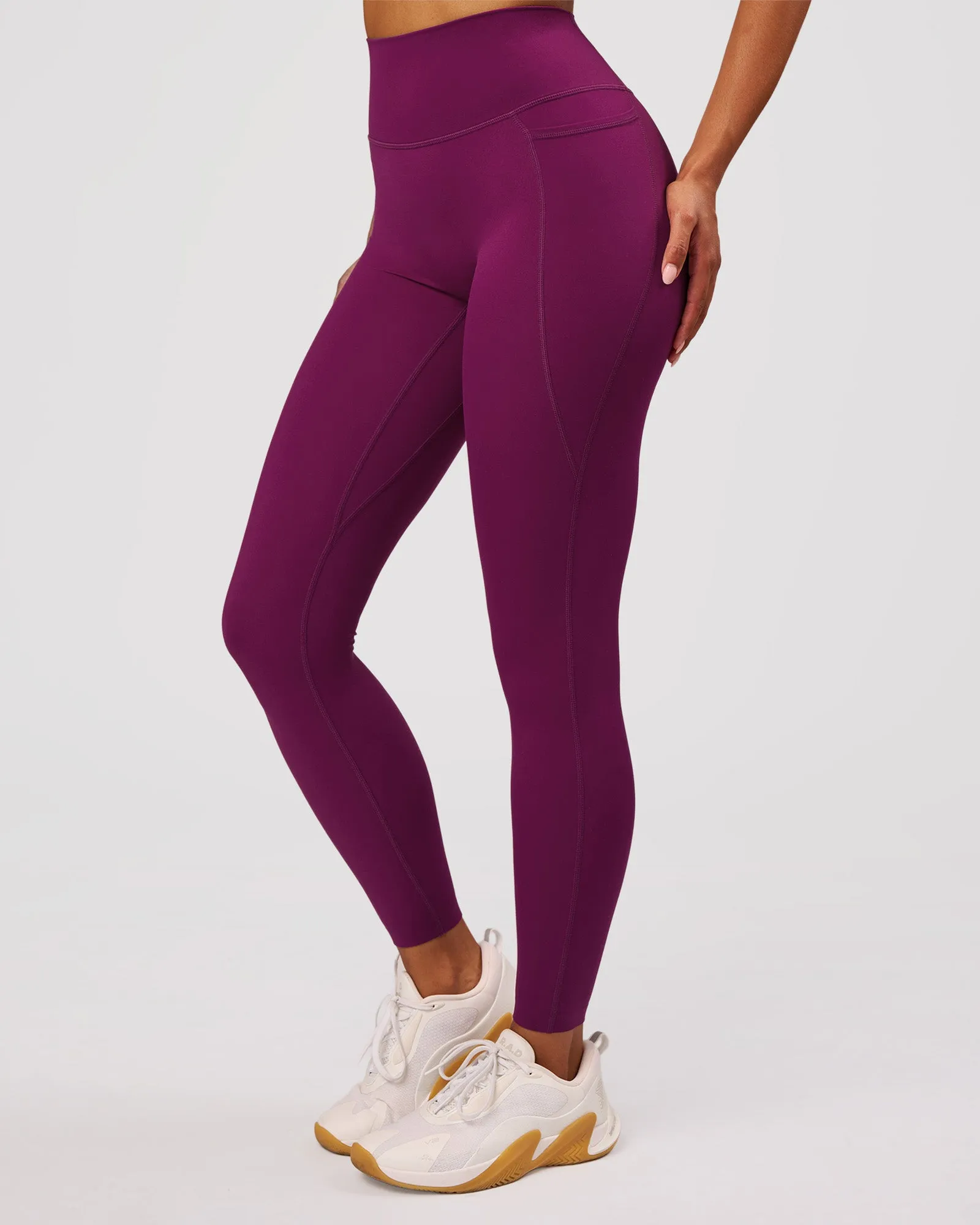 Elixir High-Rise Full Length Legging Pockets - Plum Caspia sold by LSKD product image thumbnail 4
