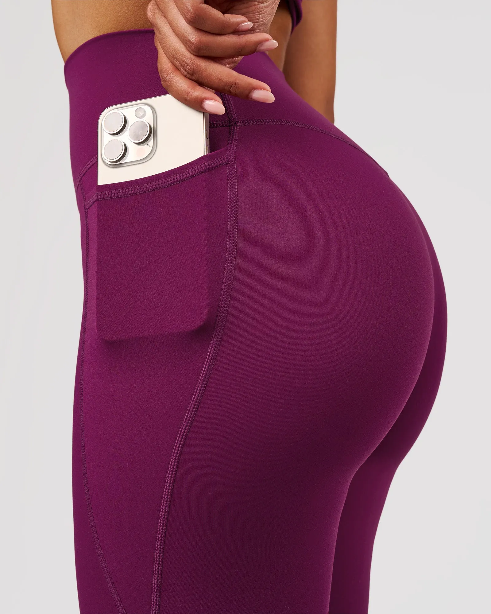 Elixir High-Rise Full Length Legging Pockets - Plum Caspia sold by LSKD product image thumbnail 5