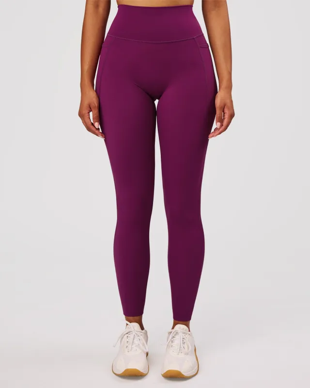 Elixir High-Rise Full Length Legging Pockets - Plum Caspia made by LSKD
