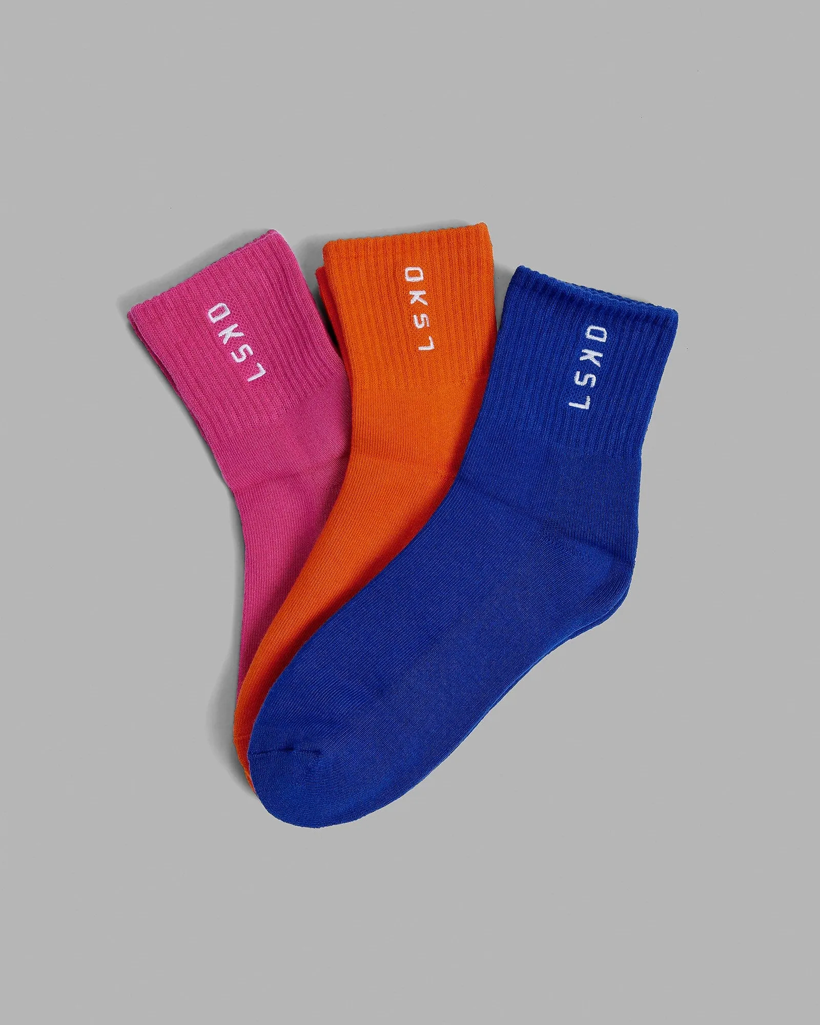 Signal Quarter Socks 3 Pack - Impact Orange/Galactic Cobalt/Magenta sold by LSKD product image thumbnail 5