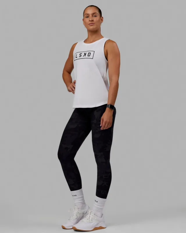 Luna FLXCotton Longline Tank - White-Black sold by LSKD