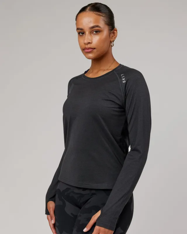 Perform VapourFLX LS Tee - Black Marl sold by LSKD