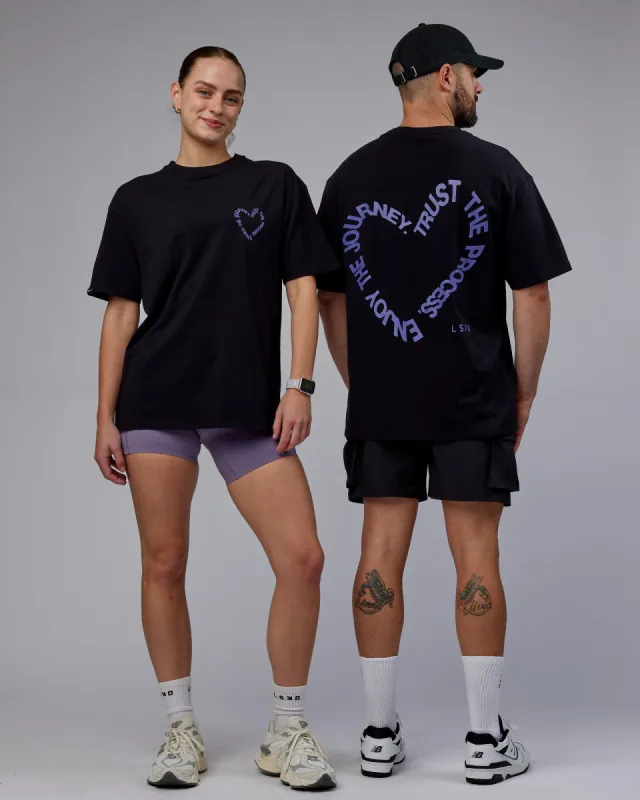 Unisex Love The Process FLXCotton Tee Oversize - Black-Dahlia Purple sold by LSKD