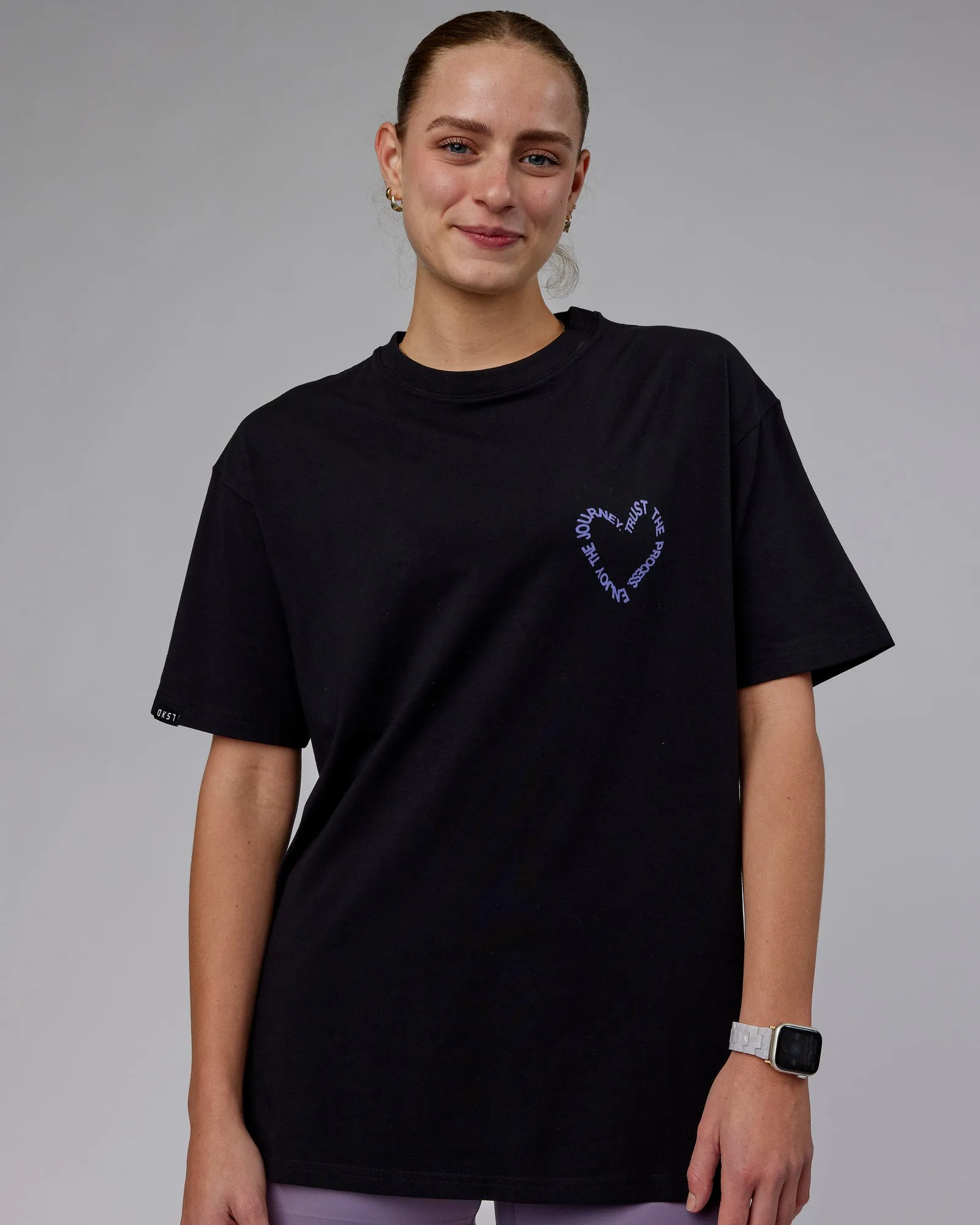 Unisex Love The Process FLXCotton Tee Oversize - Black-Dahlia Purple sold by LSKD product image thumbnail 4