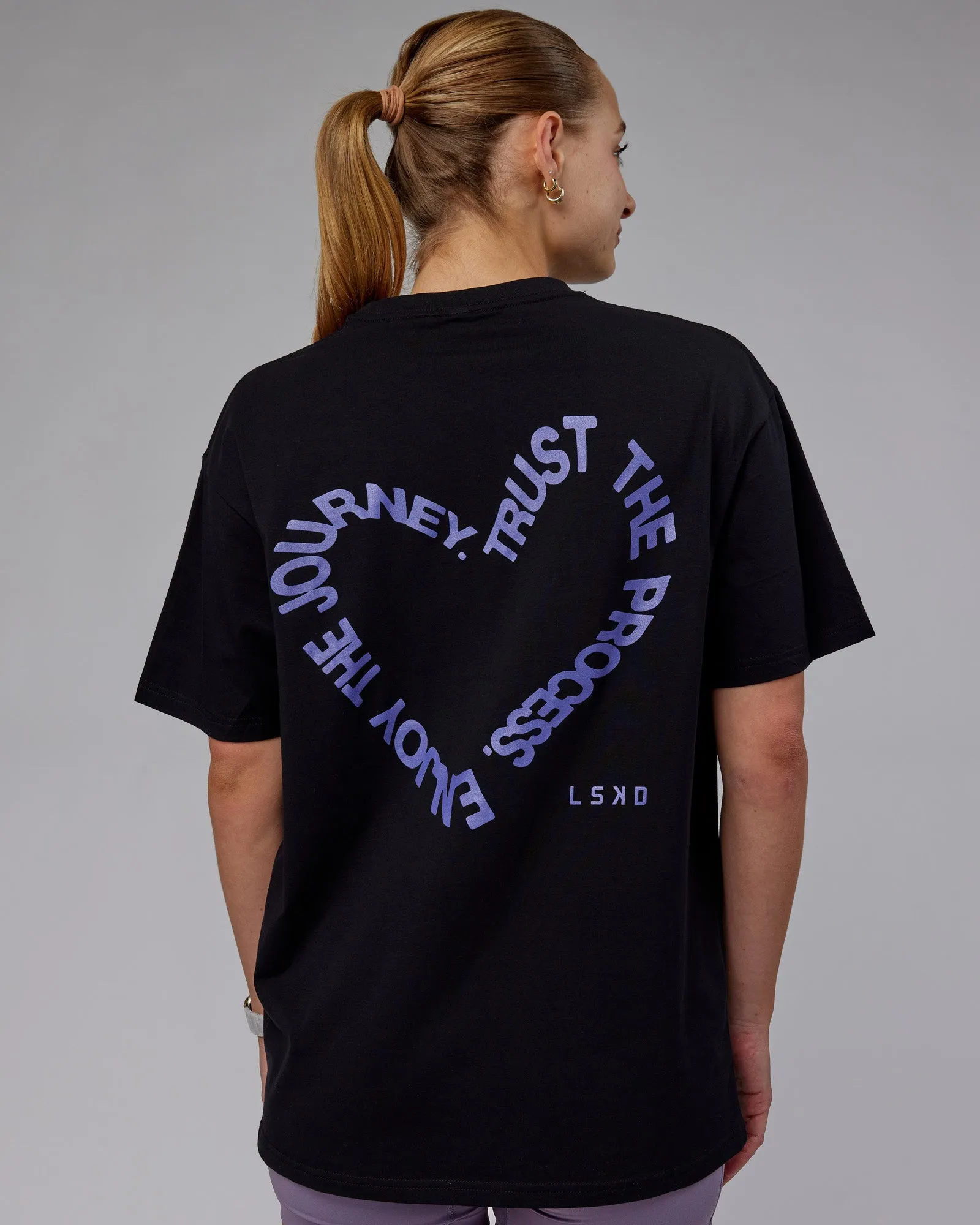 Unisex Love The Process FLXCotton Tee Oversize - Black-Dahlia Purple sold by LSKD product image thumbnail 3