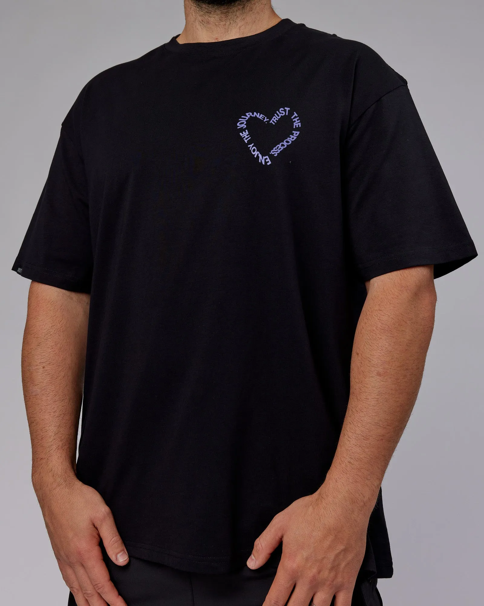 Unisex Love The Process FLXCotton Tee Oversize - Black-Dahlia Purple sold by LSKD product image thumbnail 2