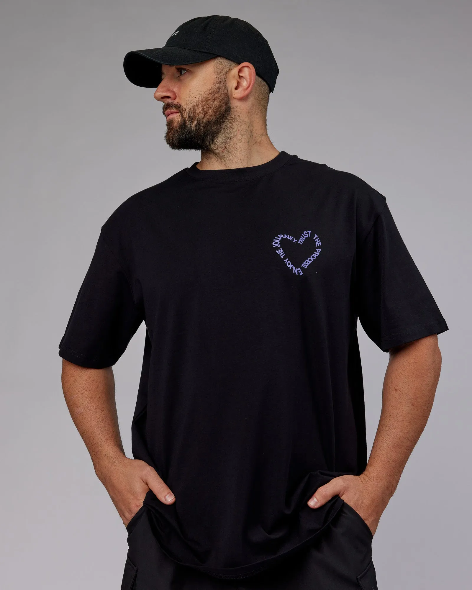 Unisex Love The Process FLXCotton Tee Oversize - Black-Dahlia Purple sold by LSKD product image thumbnail 5