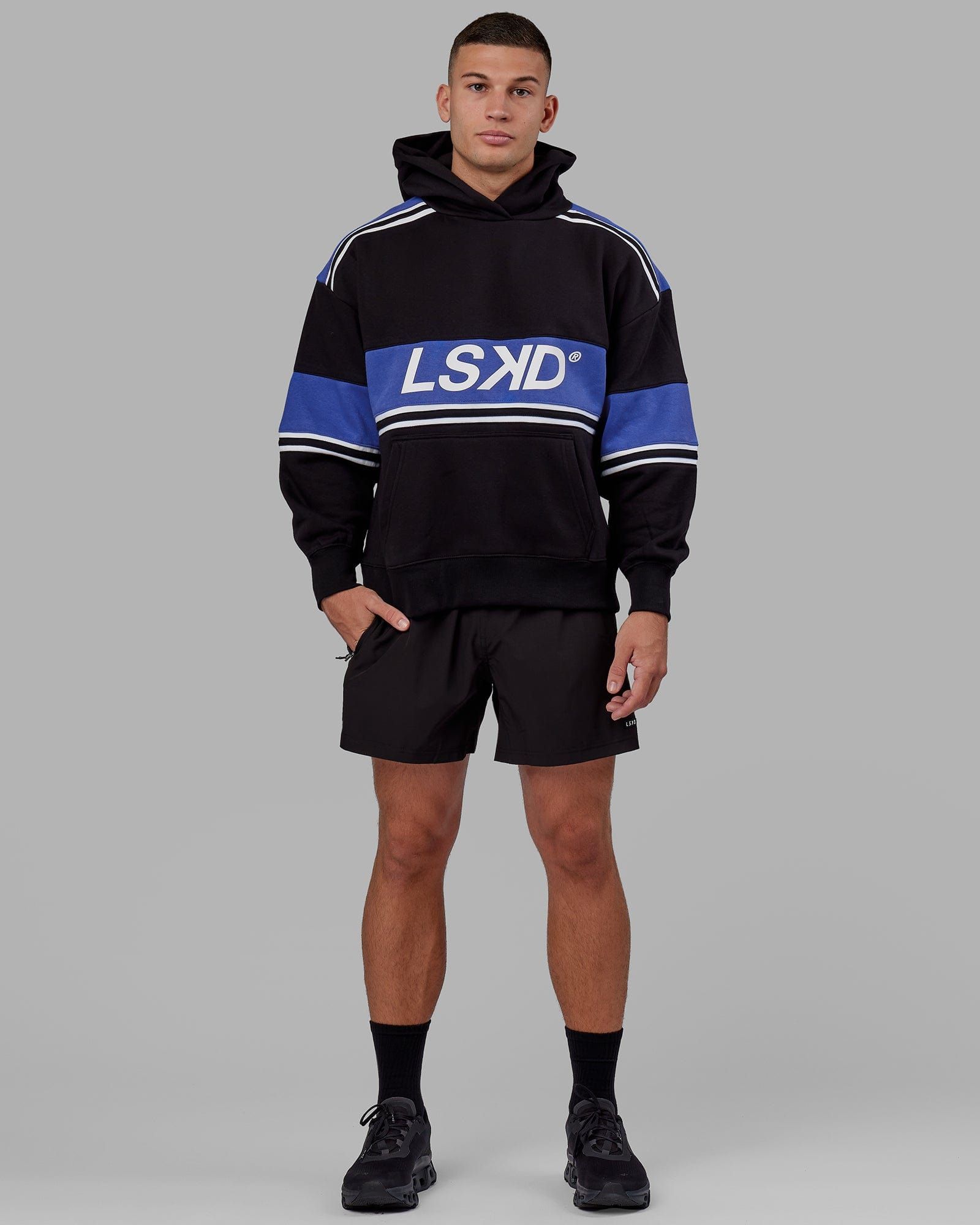 Unisex A-Team Hoodie Oversize - Black-Power Cobalt sold by LSKD product image thumbnail 5