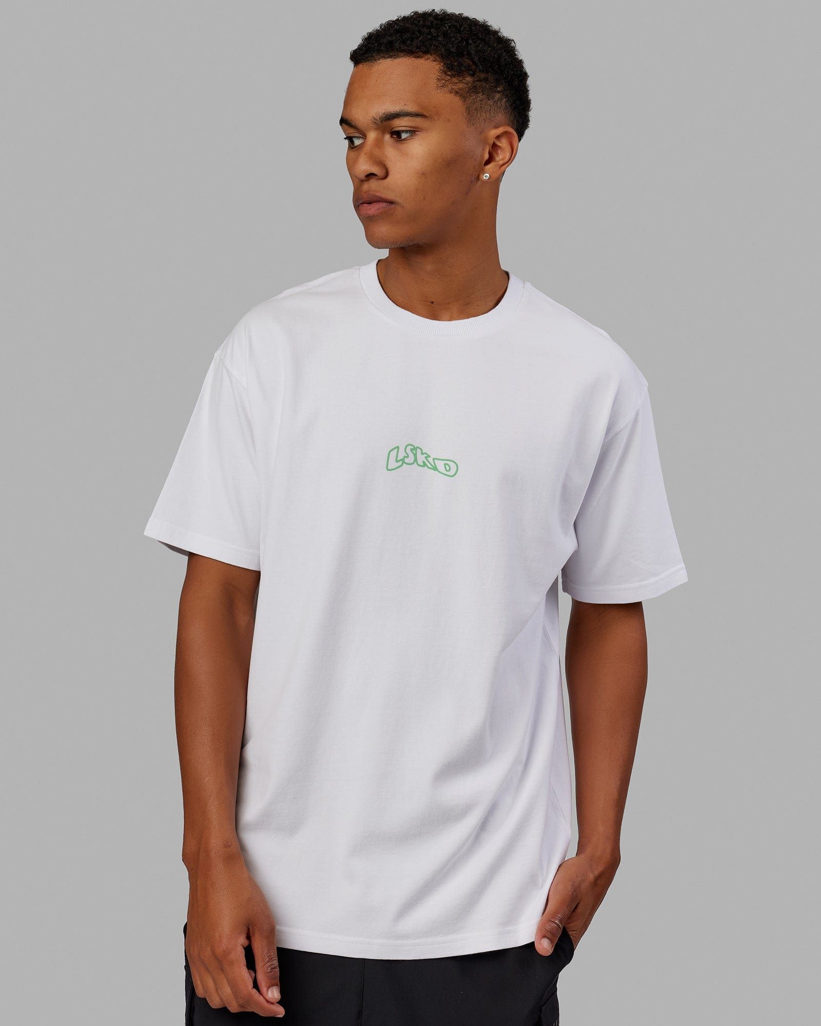 Unisex Mad Happy Heavyweight Tee Oversize - White sold by LSKD product image thumbnail 5
