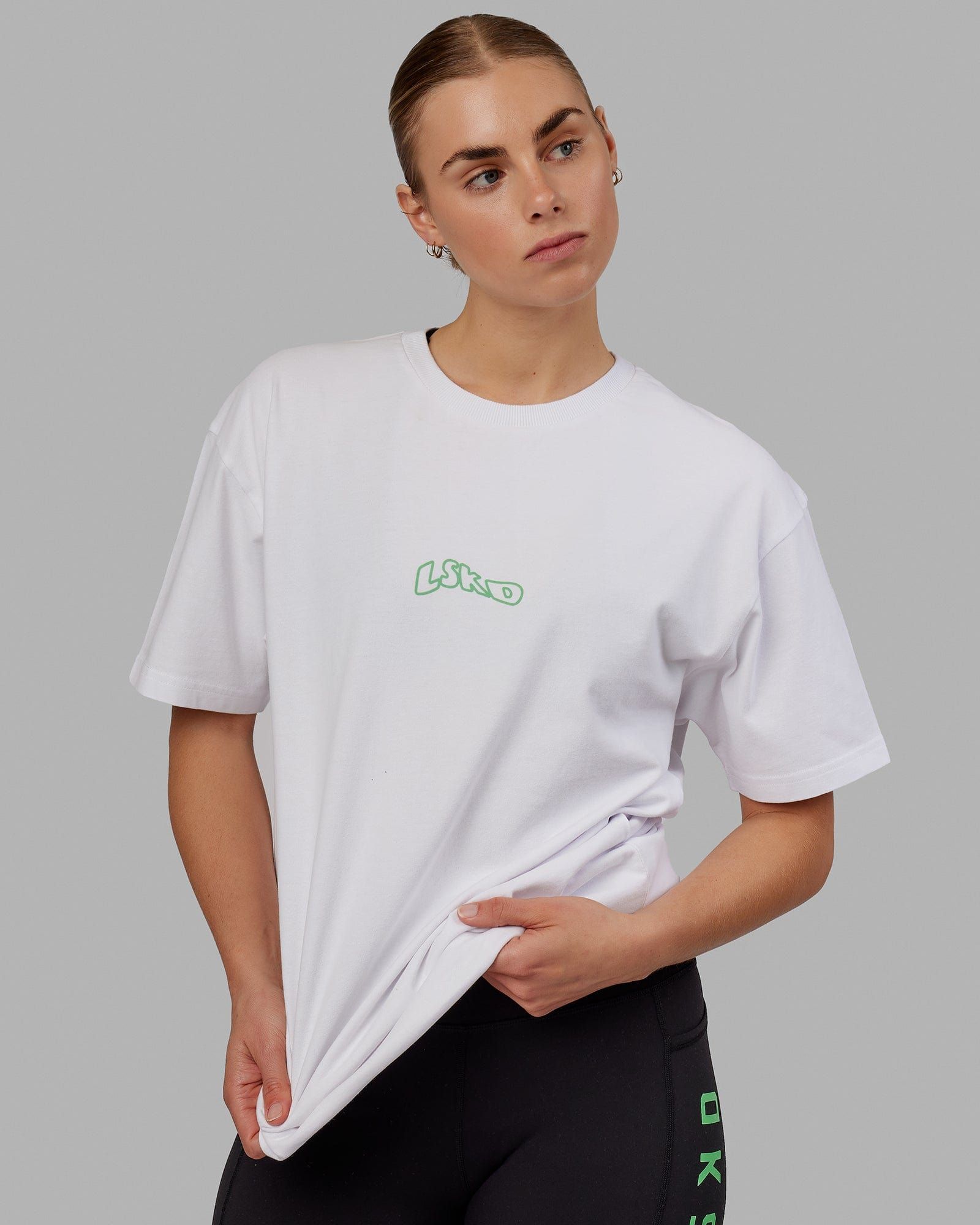 Unisex Mad Happy Heavyweight Tee Oversize - White sold by LSKD product image thumbnail 4