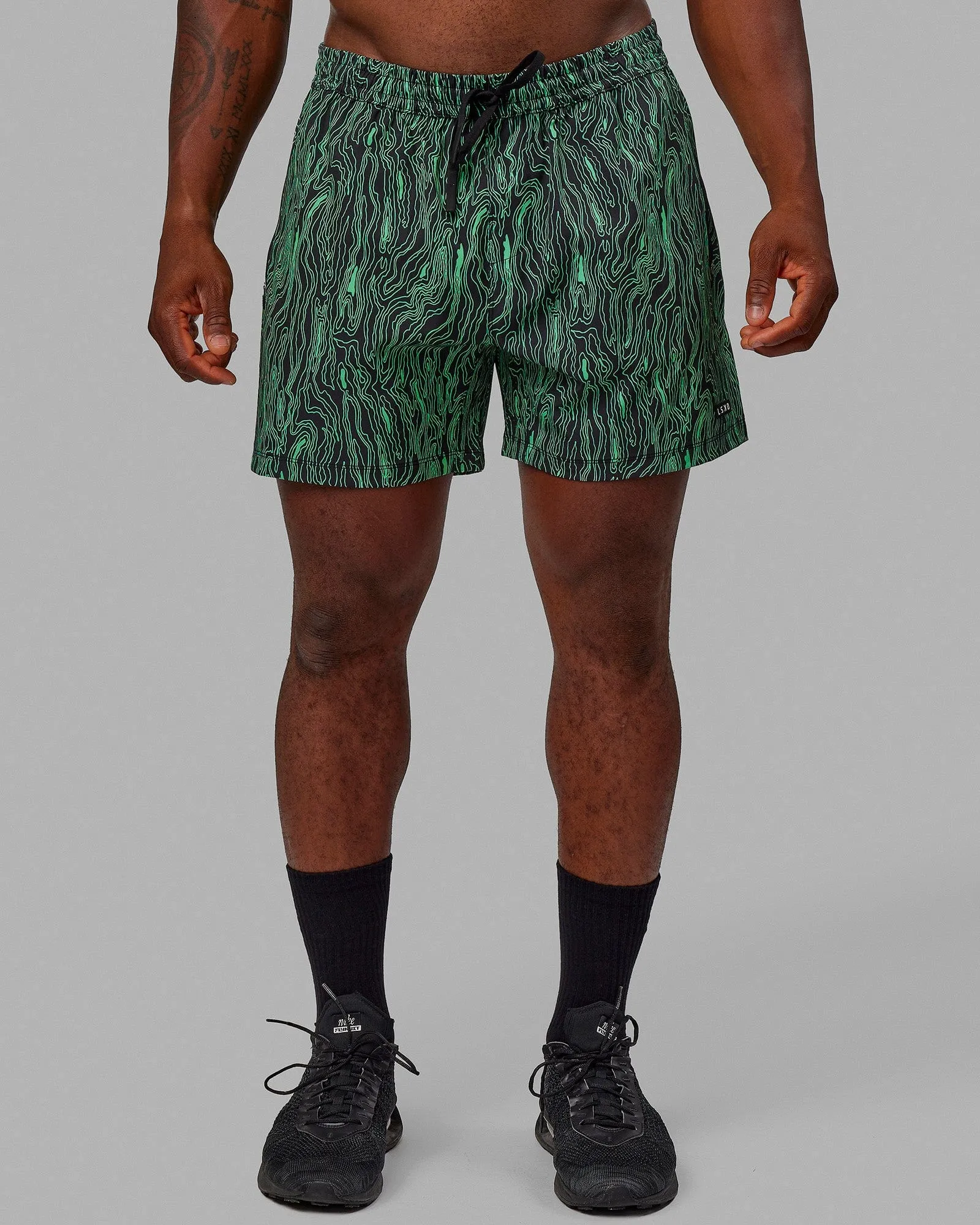 Rep 5" Performance Short - Topographic Black-Lime sold by LSKD product image thumbnail 5
