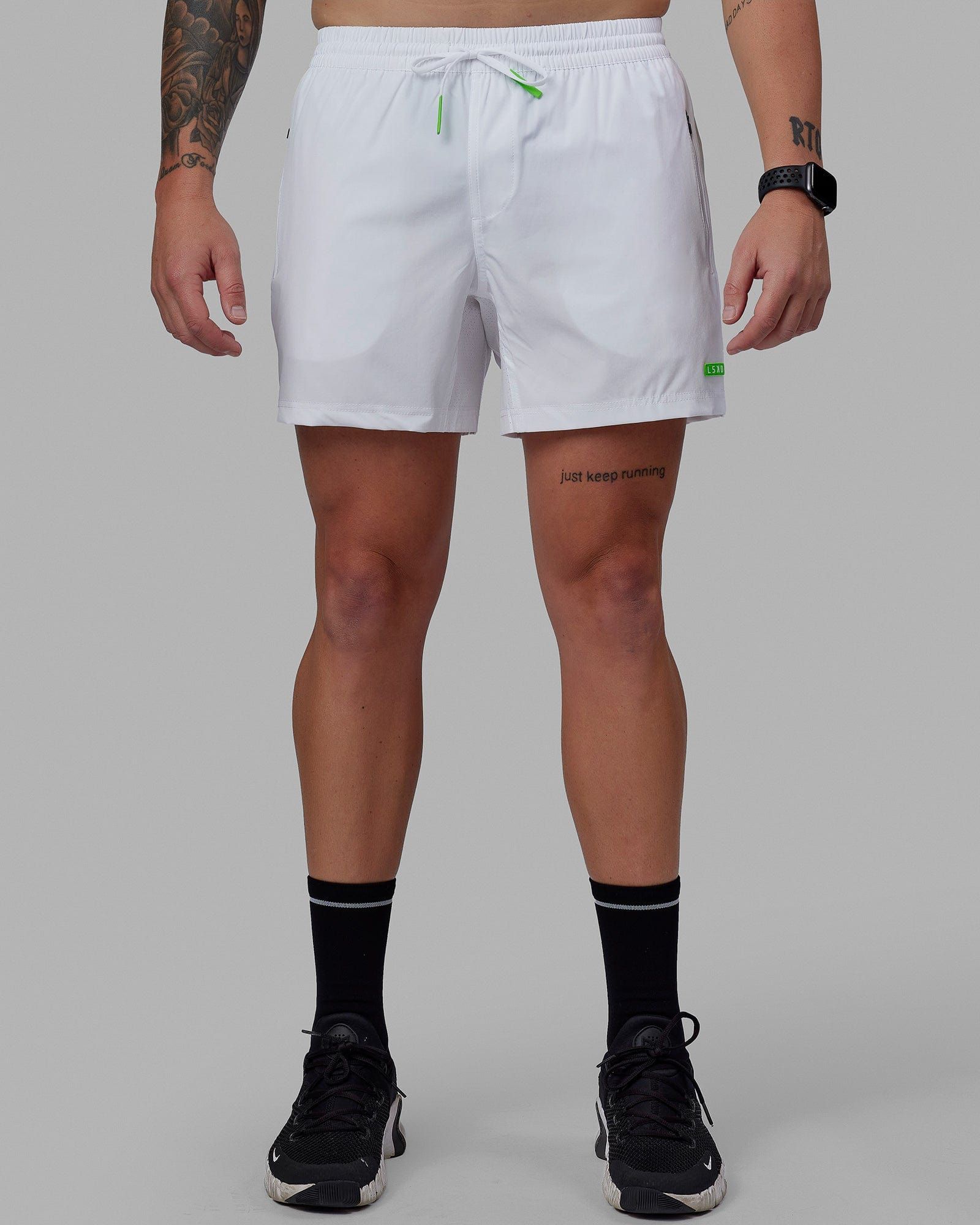 Rep 5" Performance Shorts - White-Lime sold by LSKD