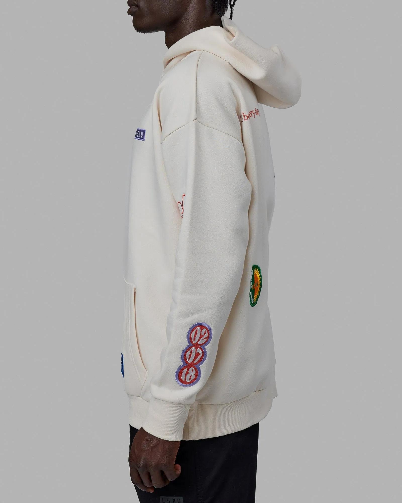 Unisex Patchwork Hoodie Oversize - Off White sold by LSKD product image thumbnail 5