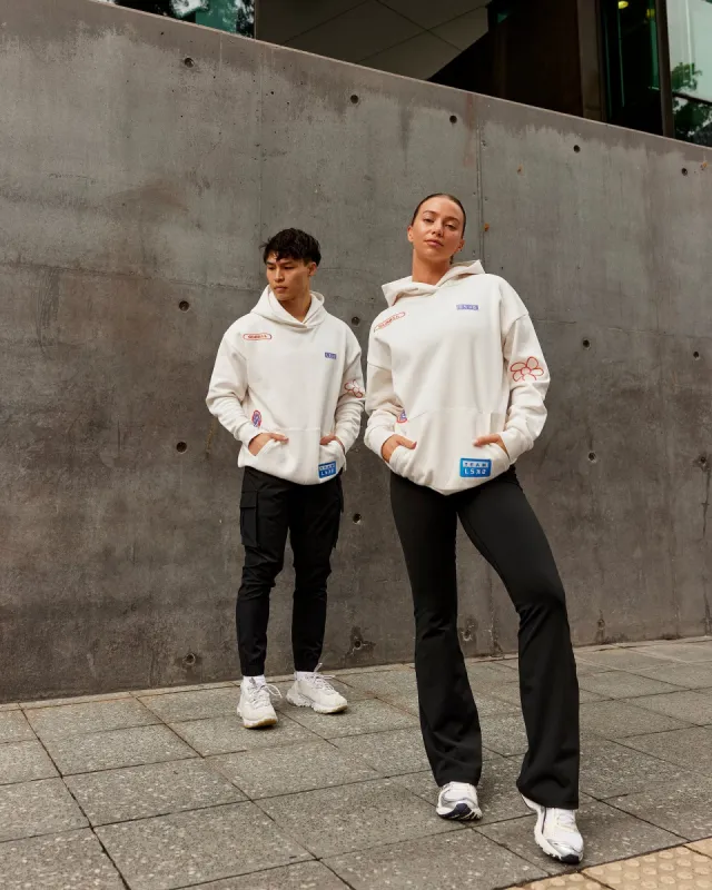 Unisex Patchwork Hoodie Oversize - Off White sold by LSKD