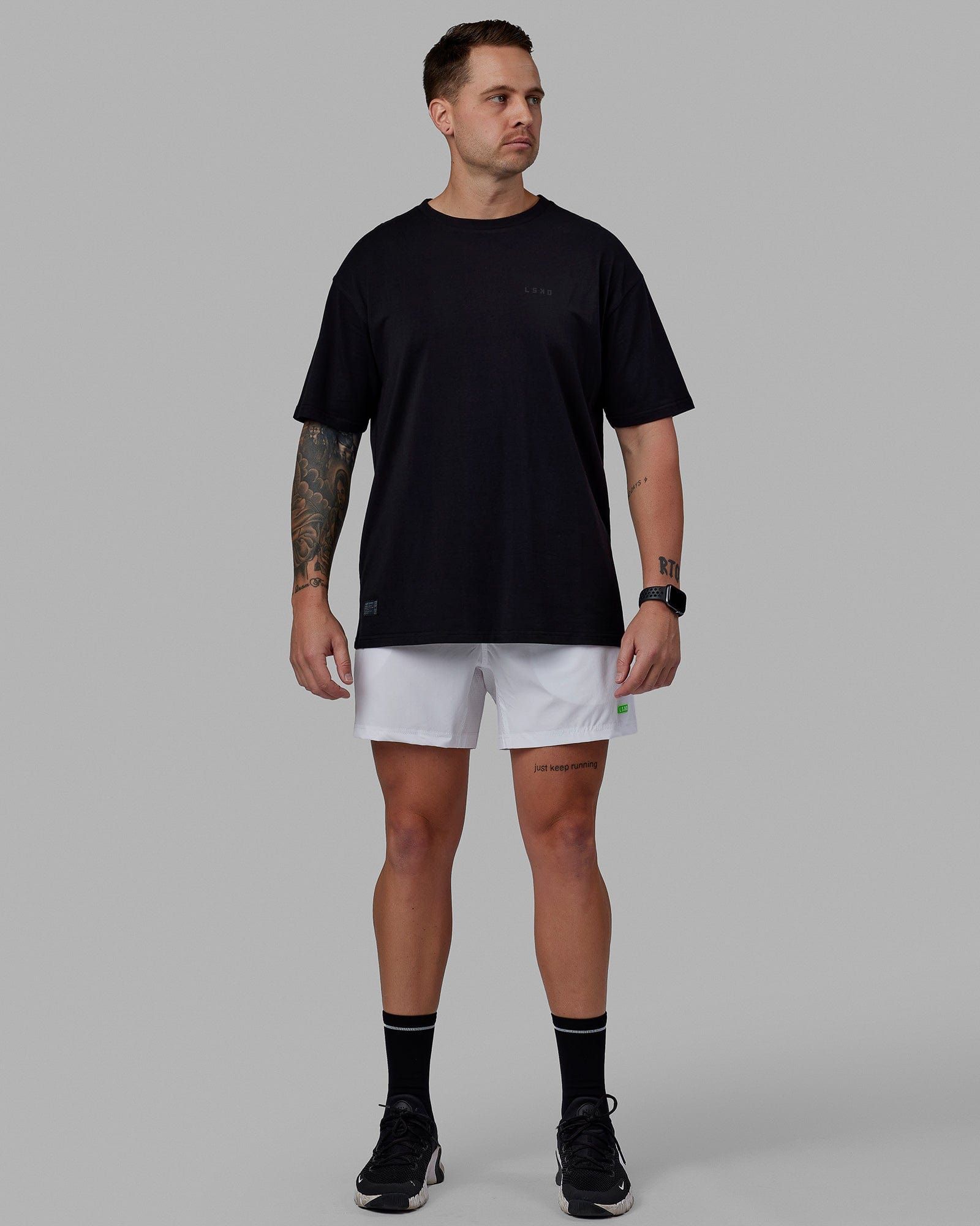 Rep 5" Performance Shorts - White-Lime sold by LSKD product image thumbnail 5