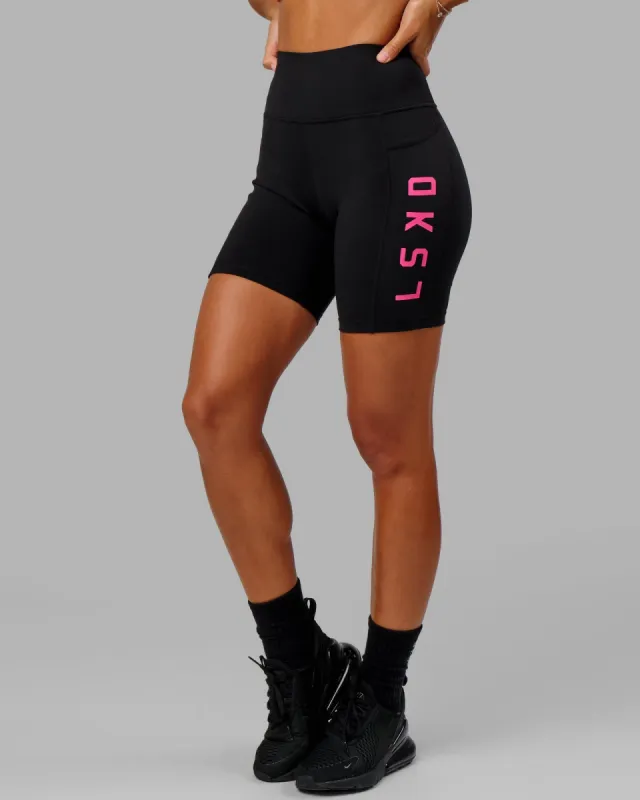 Rep Mid Short Tights - Black-Boysenberry sold by LSKD