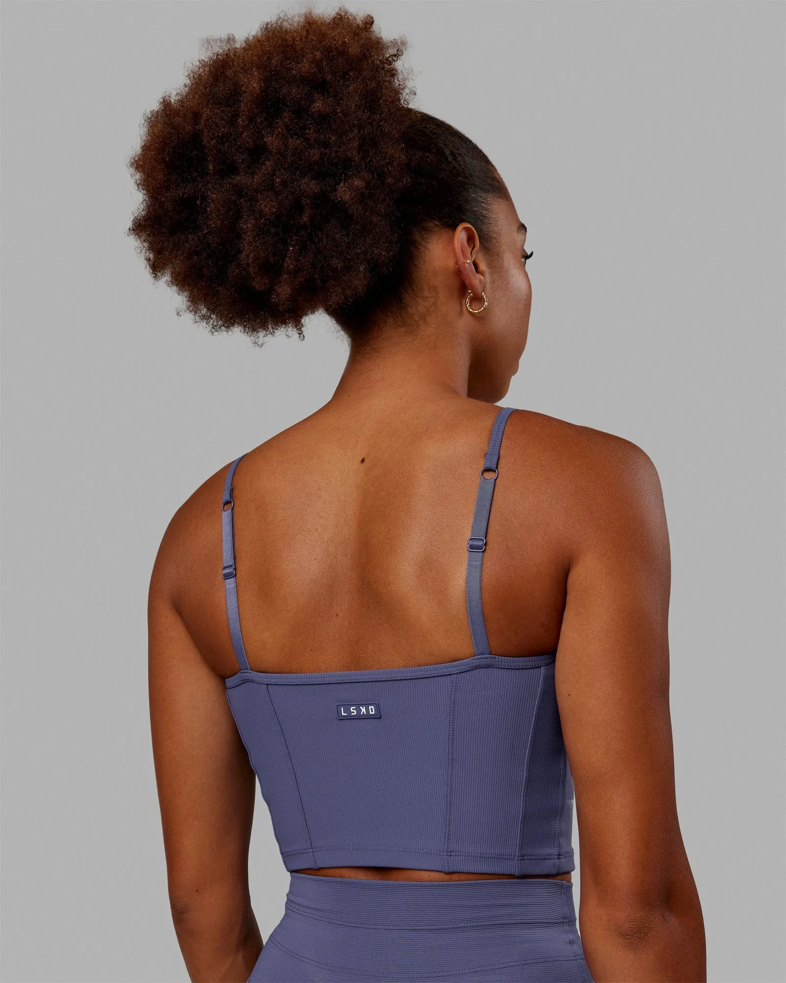 Resistance Ribbed Shelf Bra Performance Tank - Future Dusk sold by LSKD product image thumbnail 3