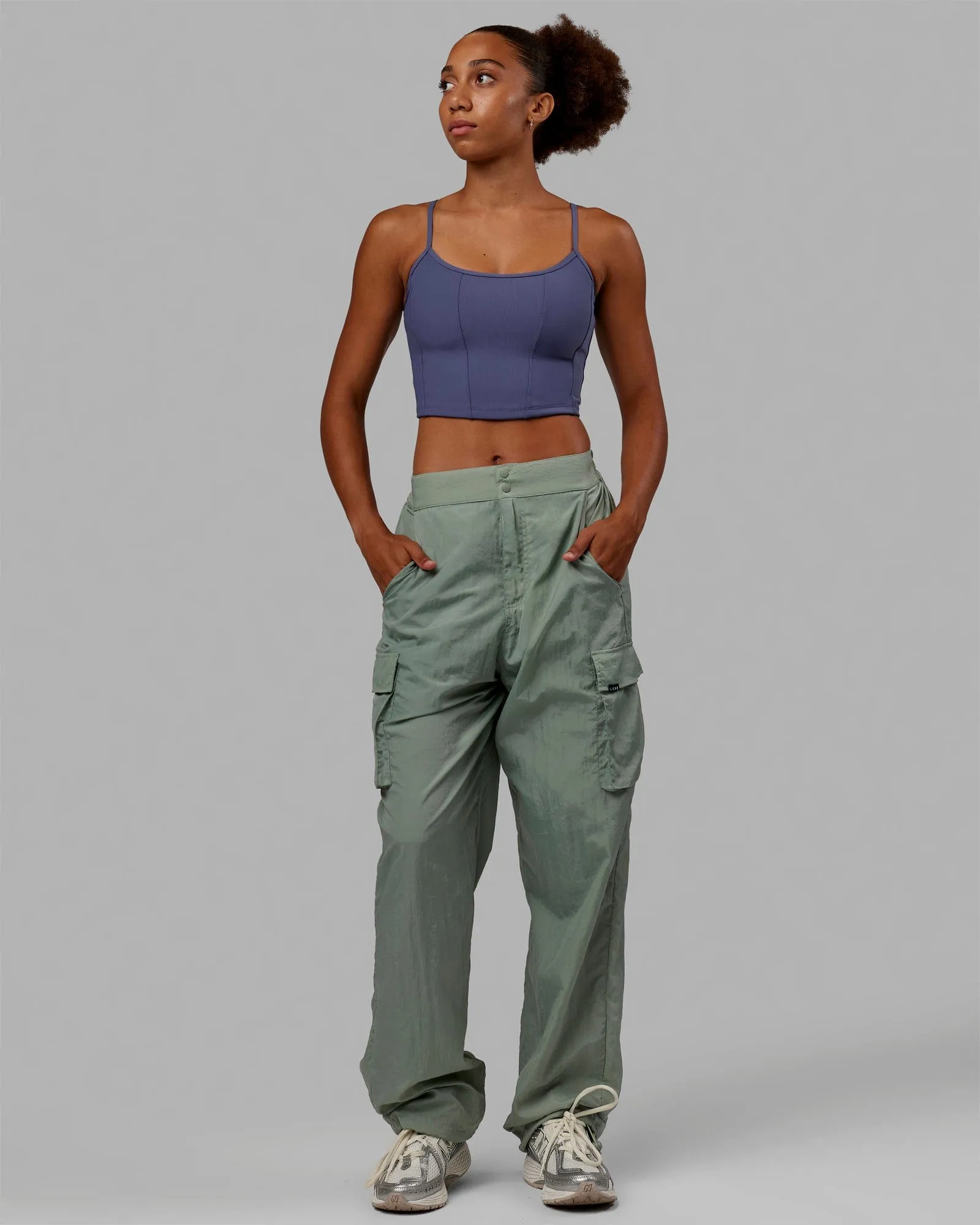 Resistance Ribbed Shelf Bra Performance Tank - Future Dusk sold by LSKD