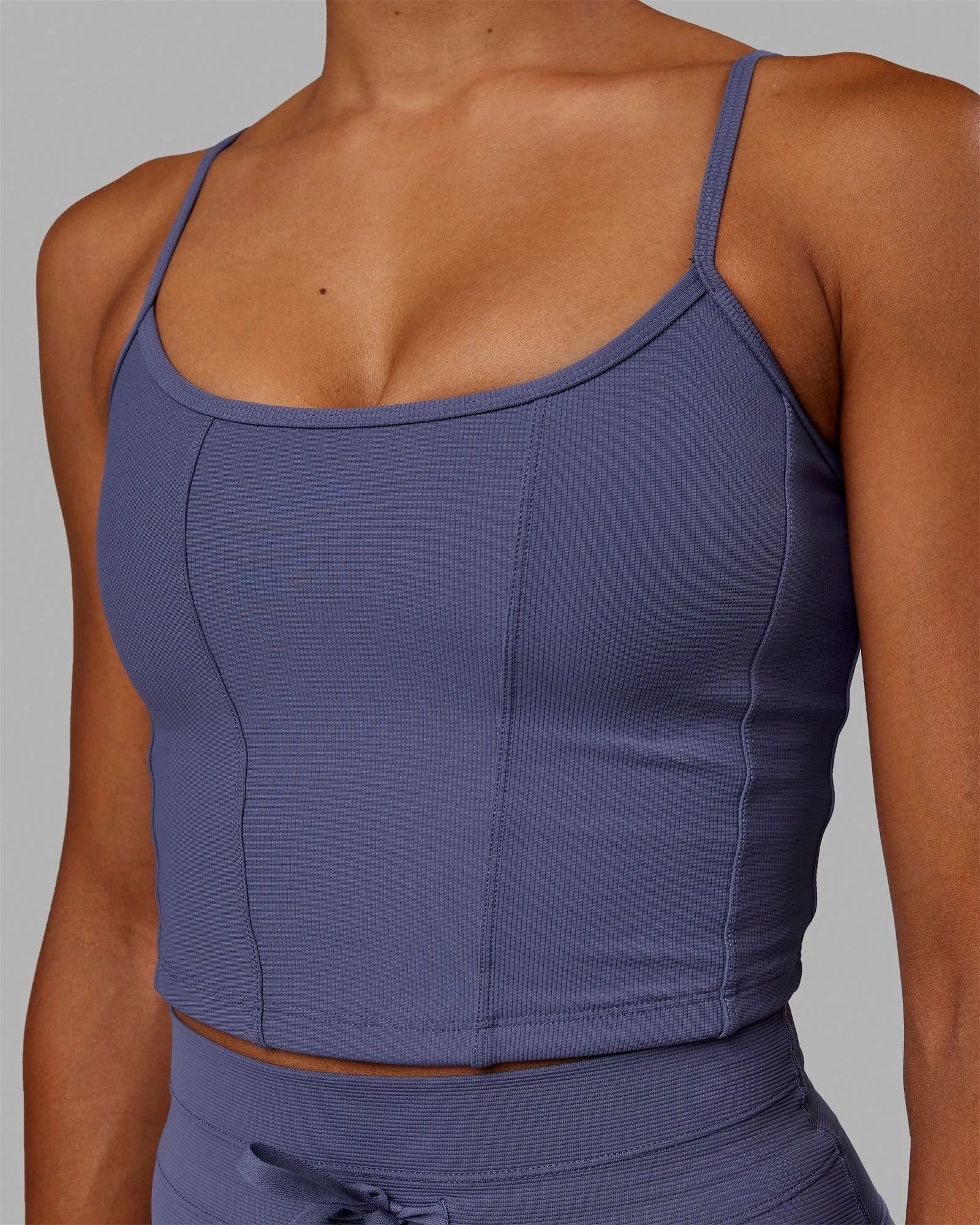 Resistance Ribbed Shelf Bra Performance Tank - Future Dusk sold by LSKD product image thumbnail 5