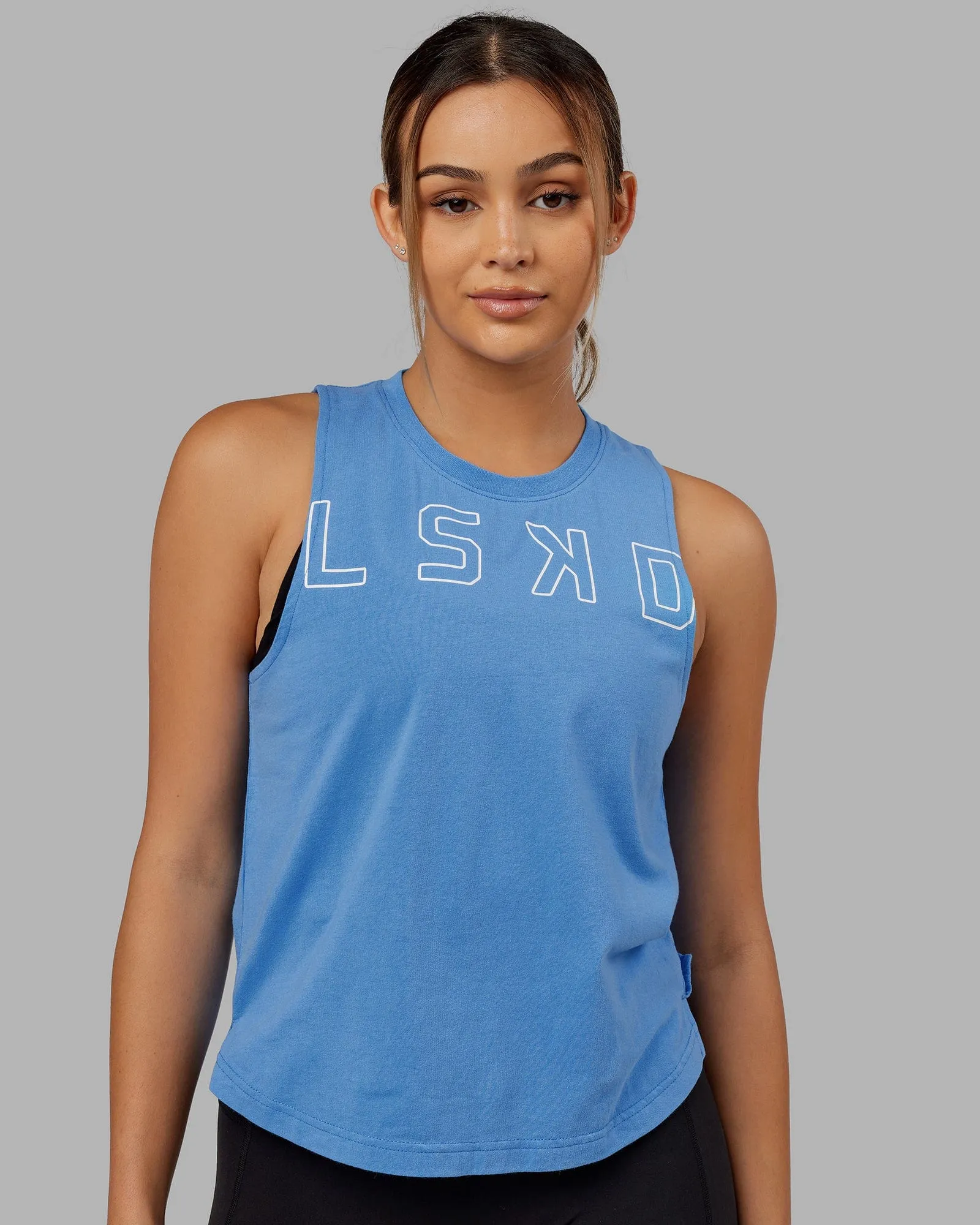 Expand FLXCotton Tank - Azure Blue-White sold by LSKD