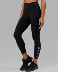 Rep 7/8 Length Tights - Black-Lilac sold by LSKD