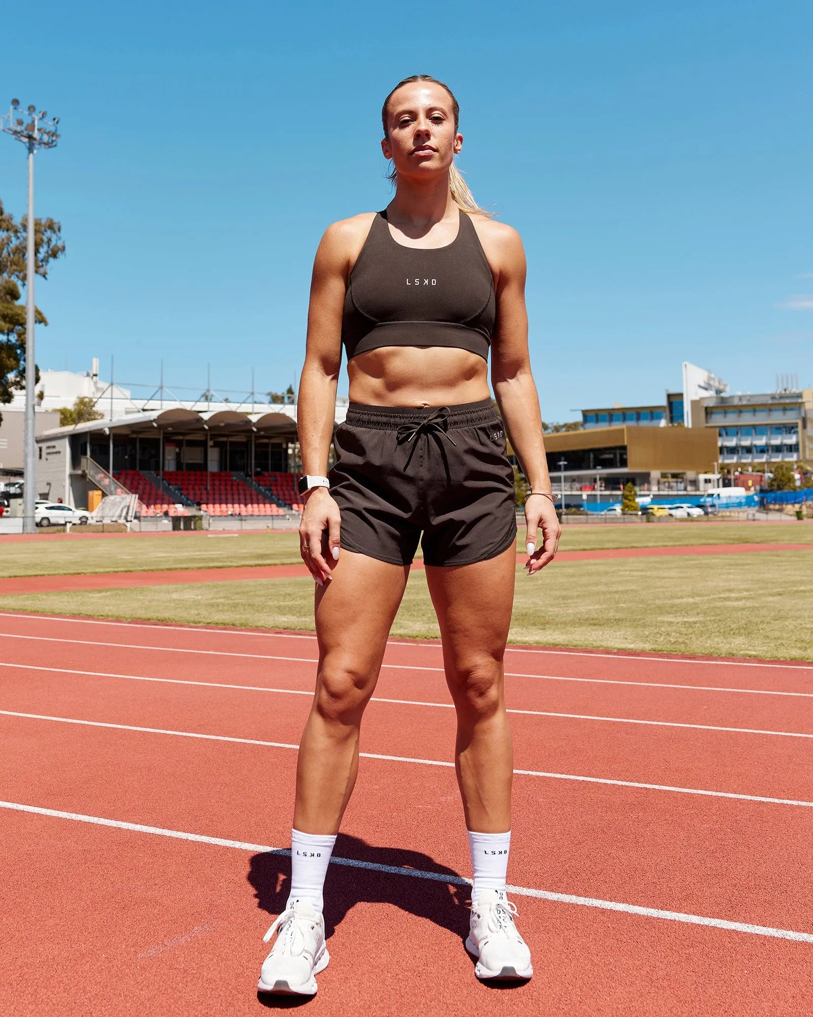 Propel Sports Bra - Dark Walnut sold by LSKD