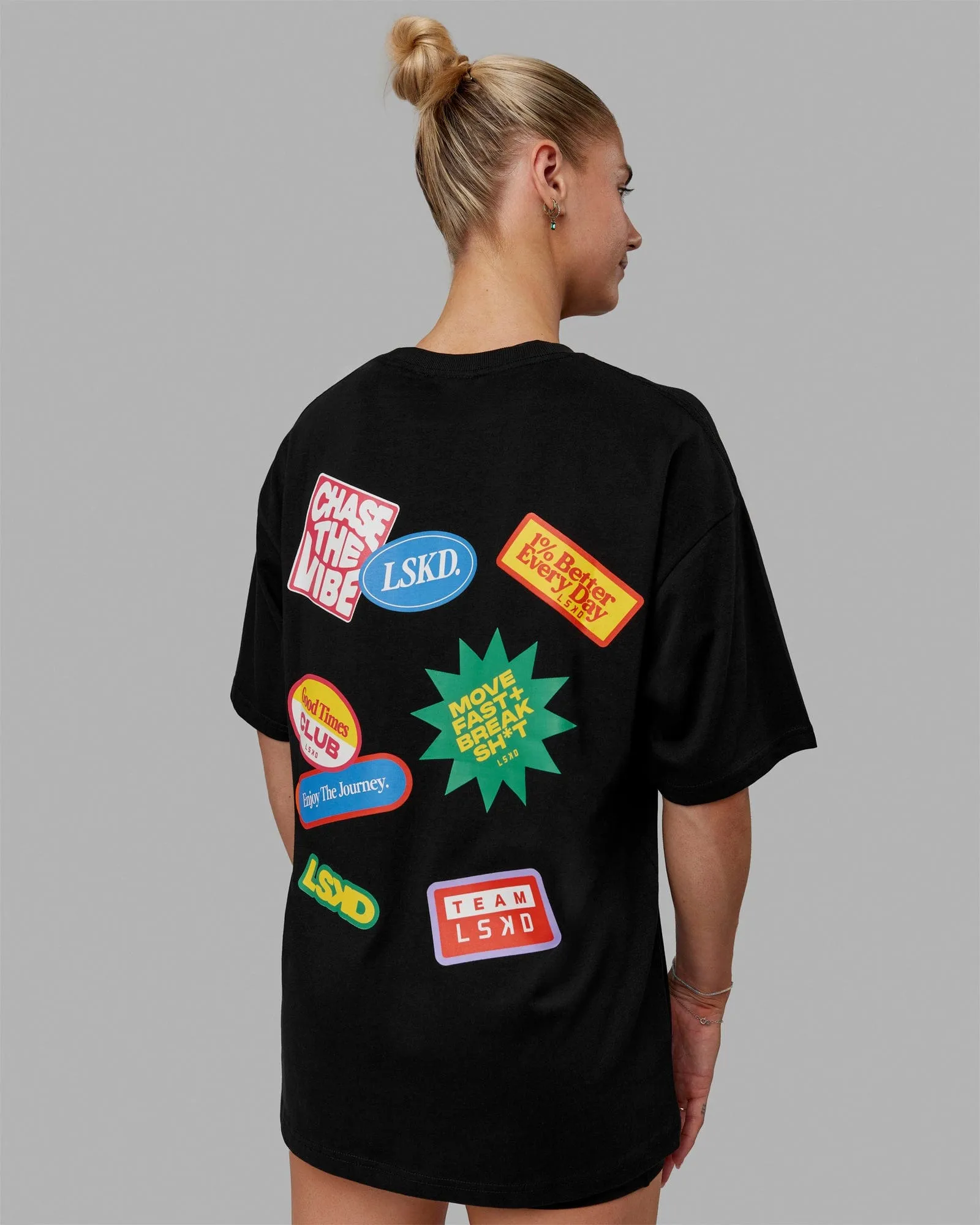 Unisex Patch Heavyweight Tee Oversize - Black sold by LSKD product image thumbnail 2