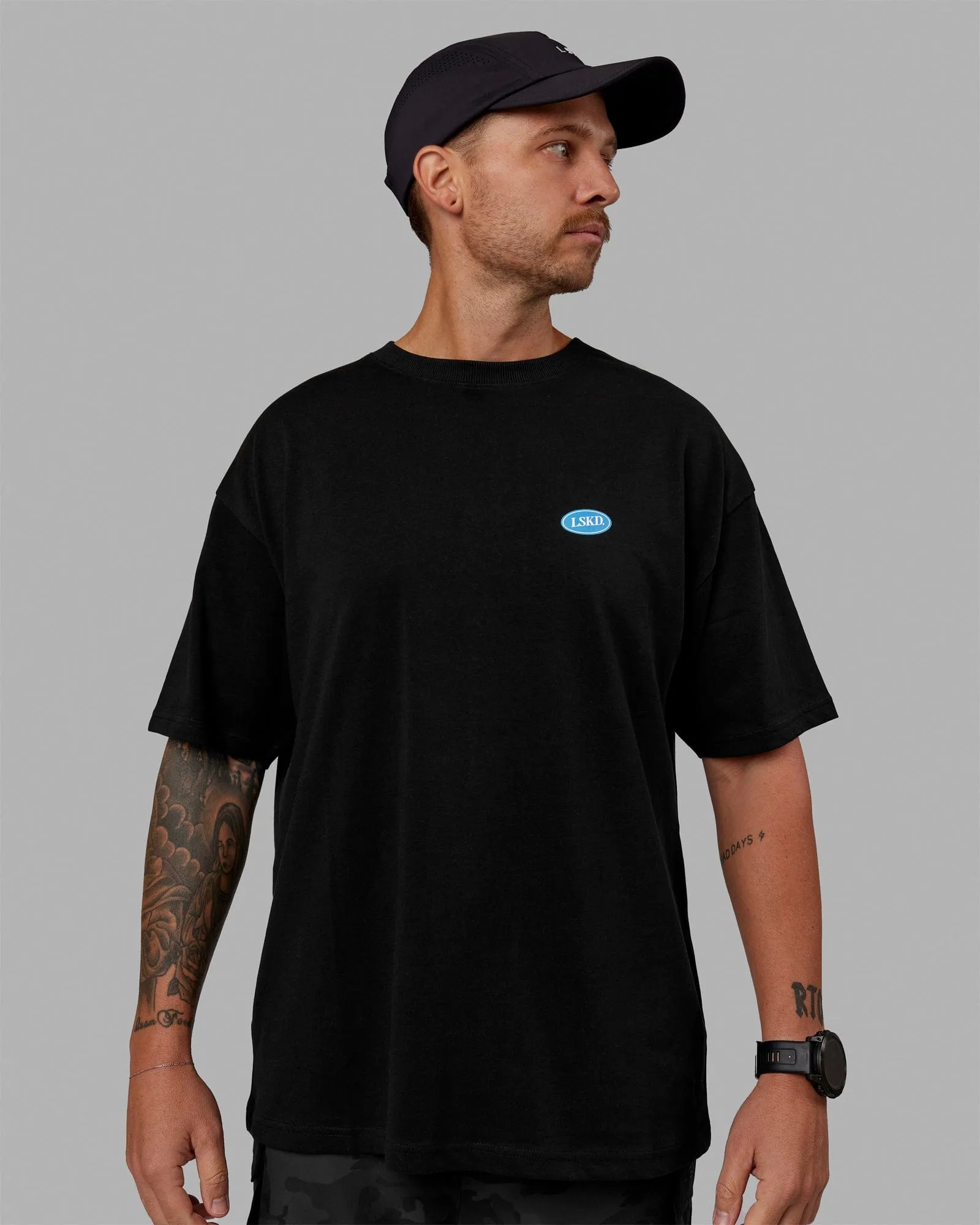 Unisex Patch Heavyweight Tee Oversize - Black sold by LSKD product image thumbnail 3
