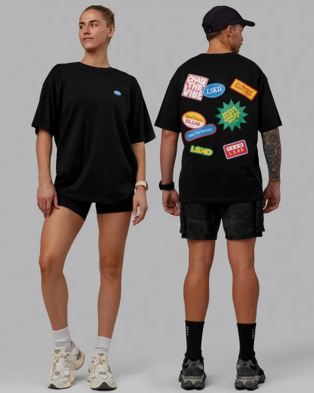 Unisex Patch Heavyweight Tee Oversize - Black sold by LSKD