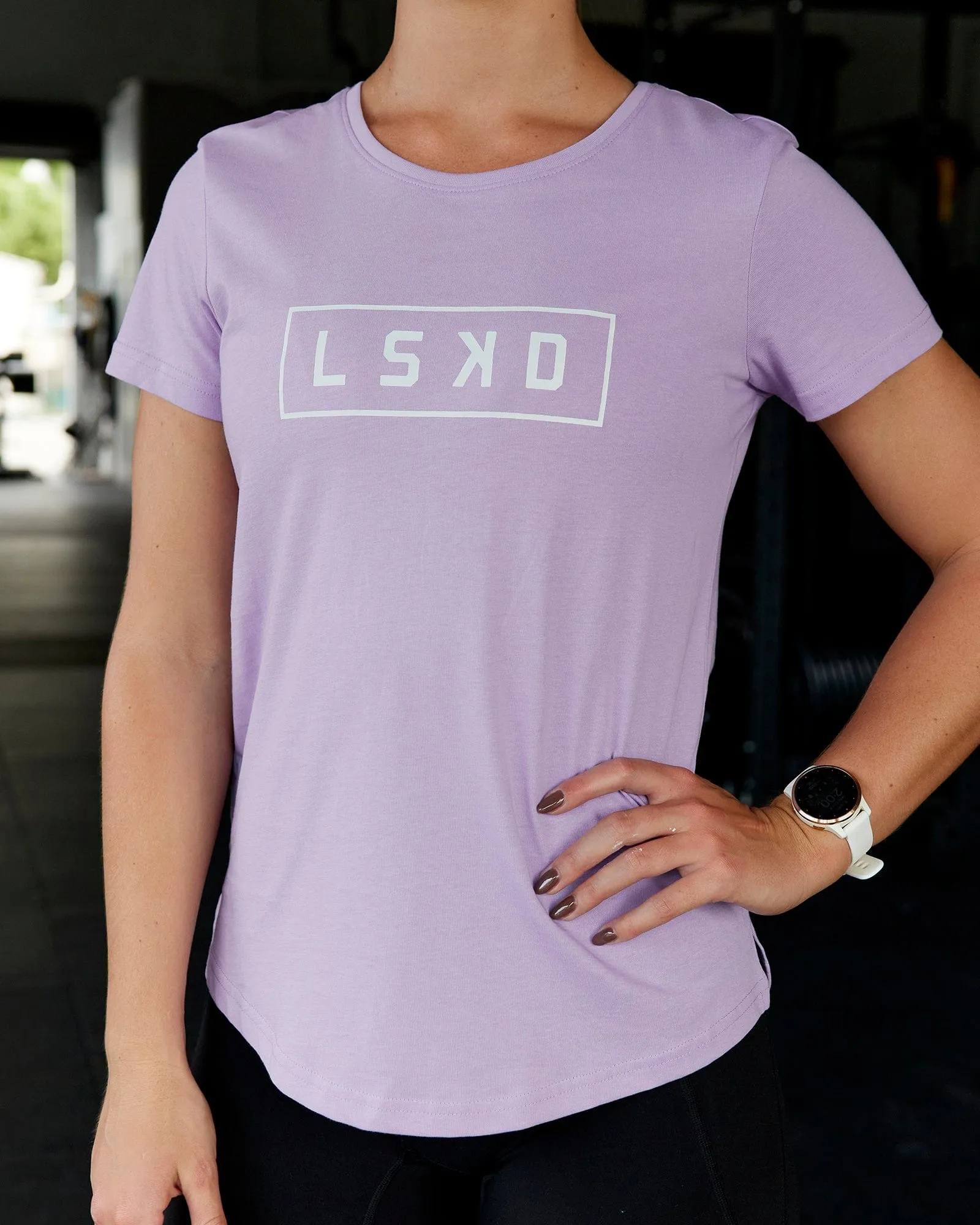 Luna Tee - Pale Lilac-White sold by LSKD