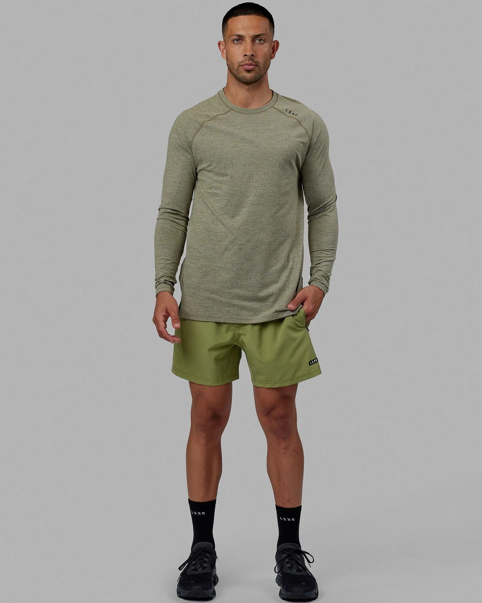 Perform VapourFLX LS Tee - Olive Marl sold by LSKD product image thumbnail 5