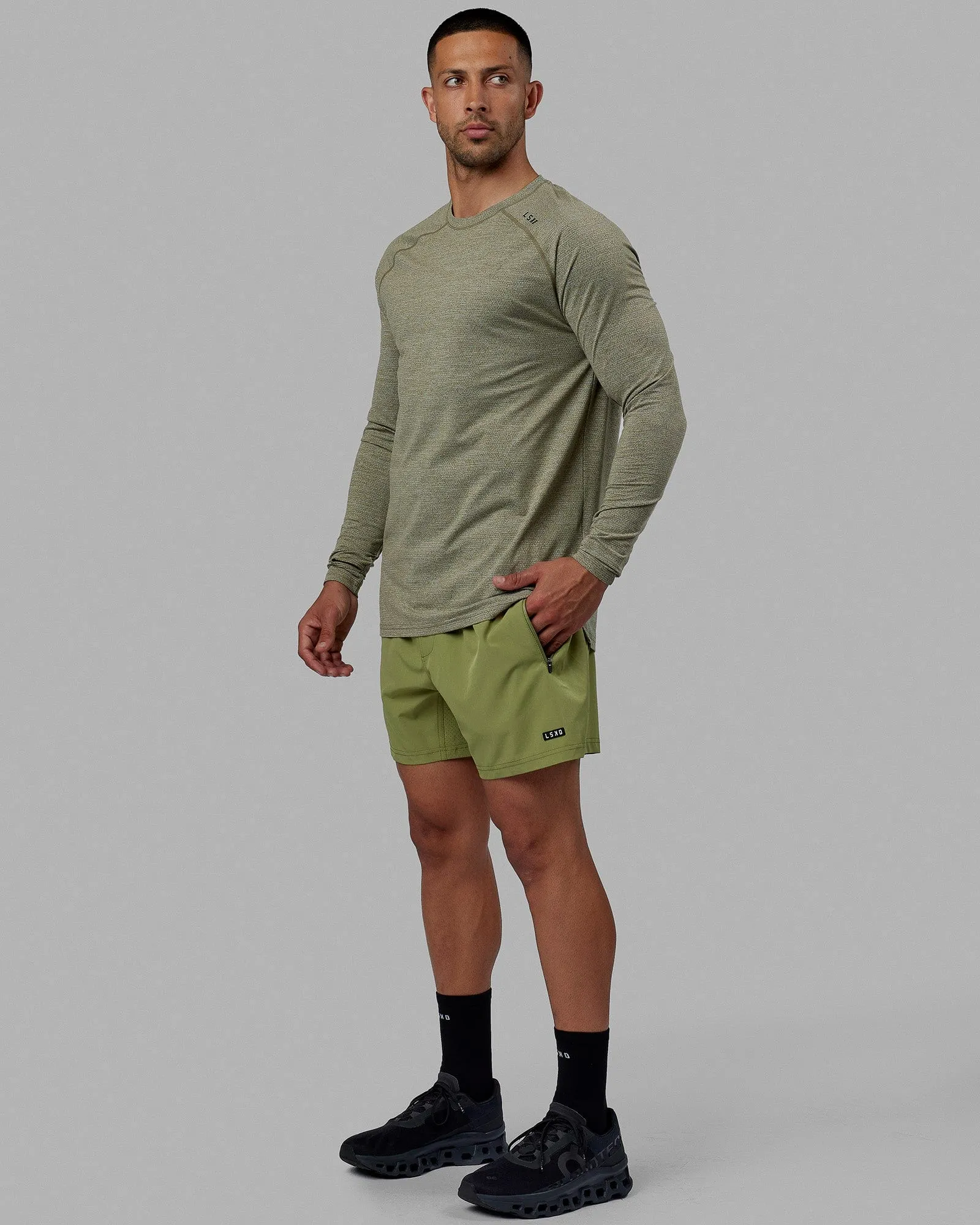 Perform VapourFLX LS Tee - Olive Marl sold by LSKD product image thumbnail 2