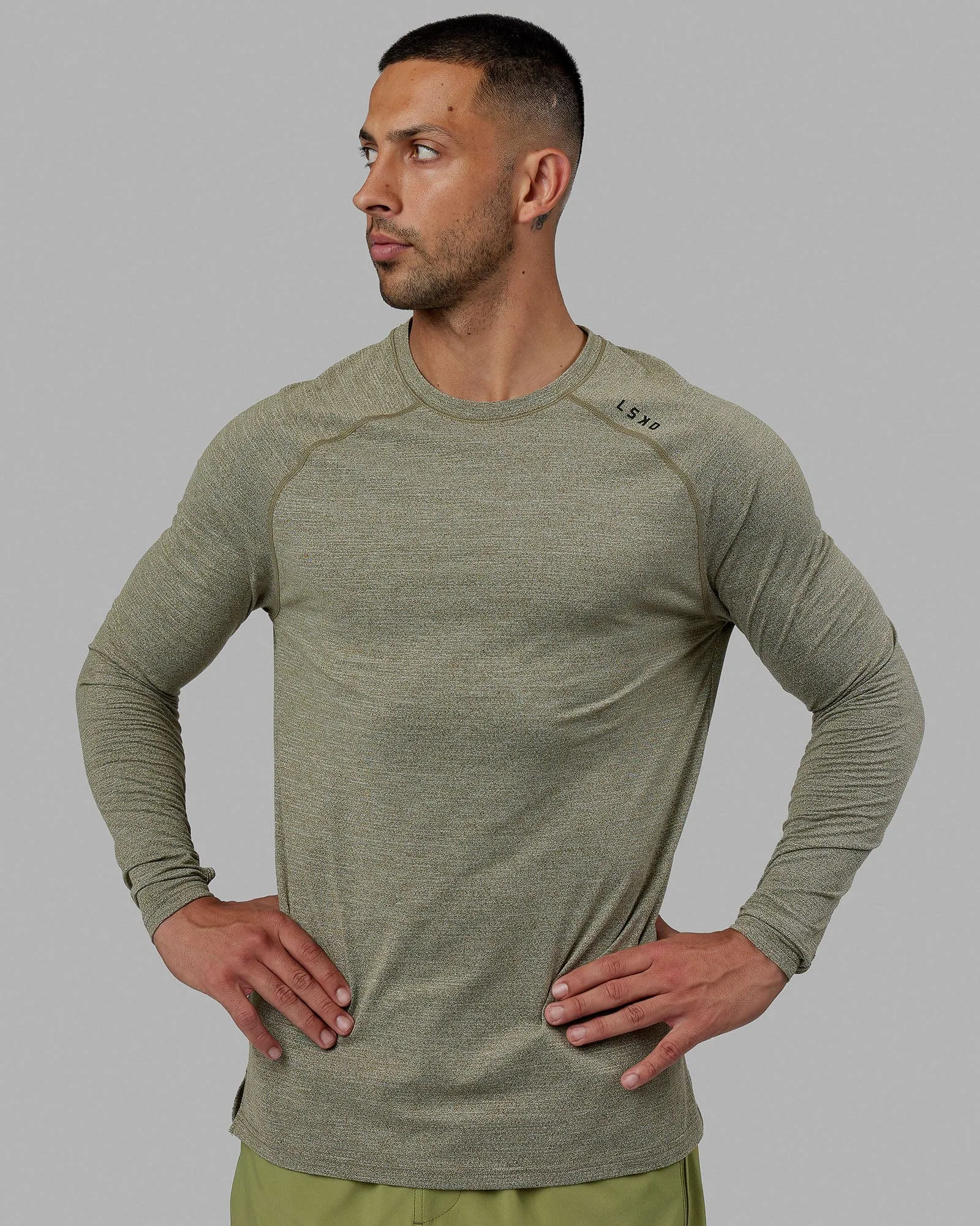 Perform VapourFLX LS Tee - Olive Marl sold by LSKD