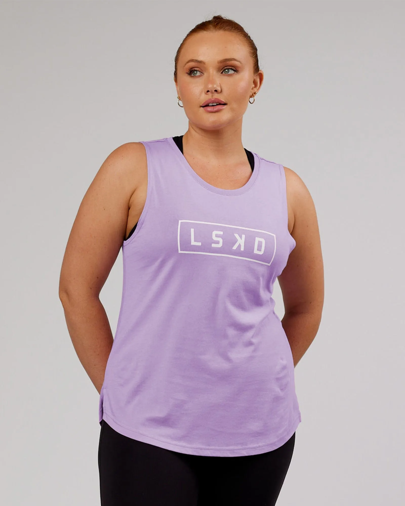 Luna Tank - Pale Lilac-White sold by LSKD