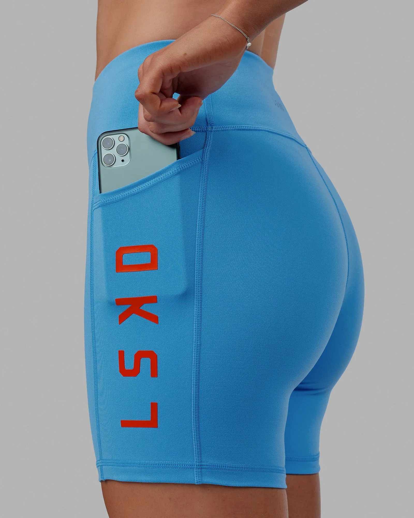 Rep Mid Short Tights - Azure Blue-Infrared sold by LSKD product image thumbnail 2