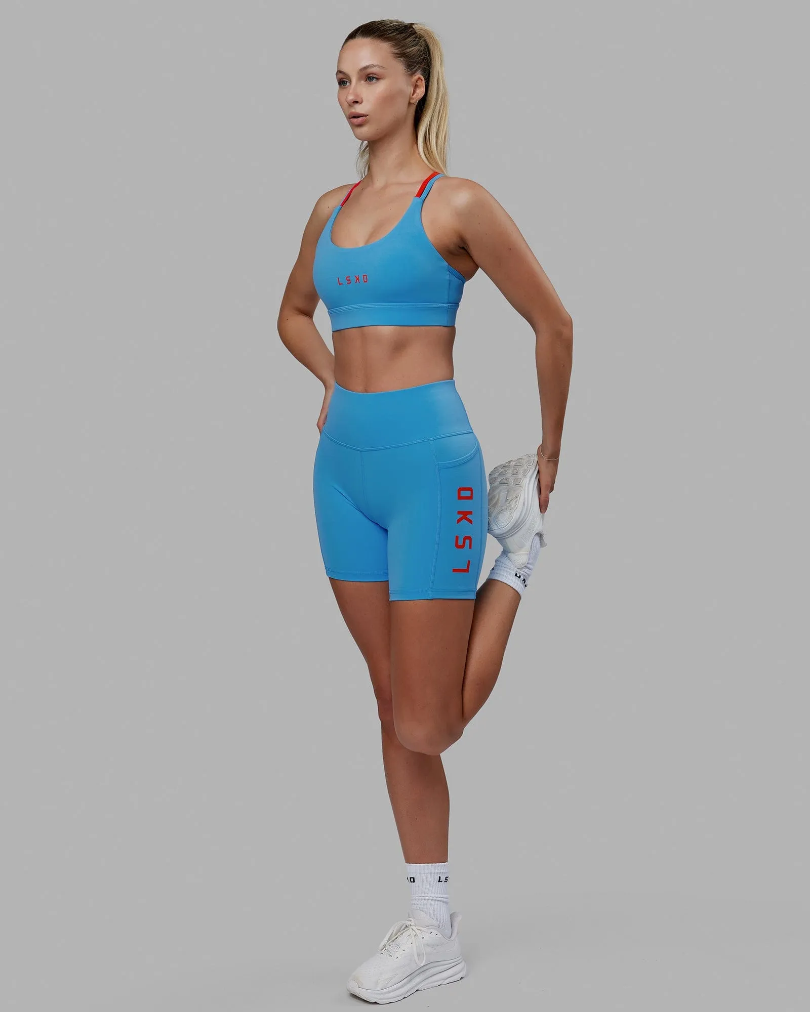 Rep Mid Short Tights - Azure Blue-Infrared sold by LSKD product image thumbnail 5