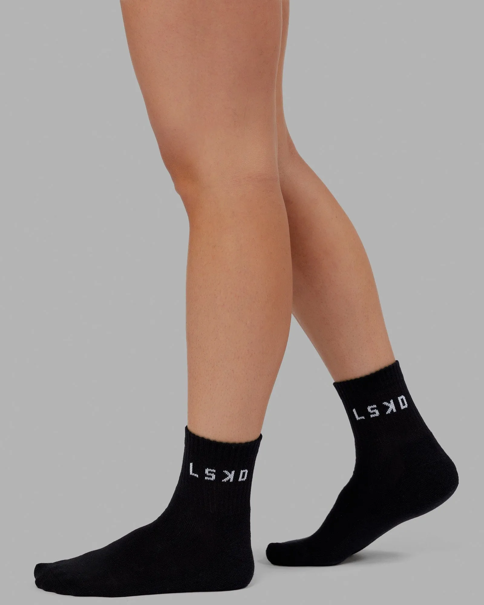 Daily Quarter Sock 3 Pack - Black-White sold by LSKD product image thumbnail 3