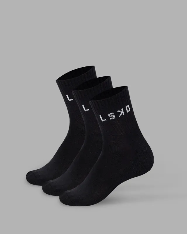 Daily Quarter Sock 3 Pack - Black-White sold by LSKD