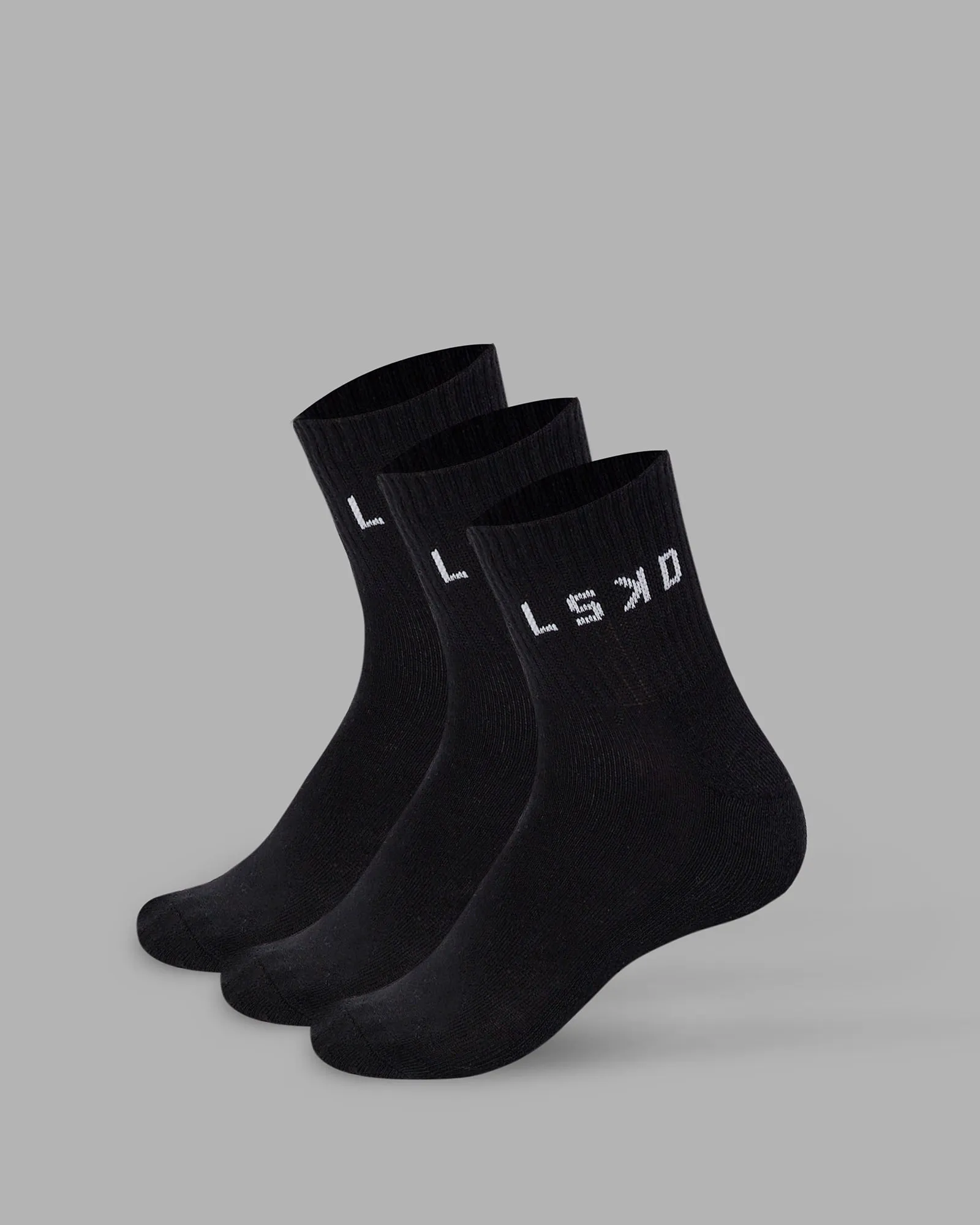 Daily Quarter Sock 3 Pack - Black-White sold by LSKD