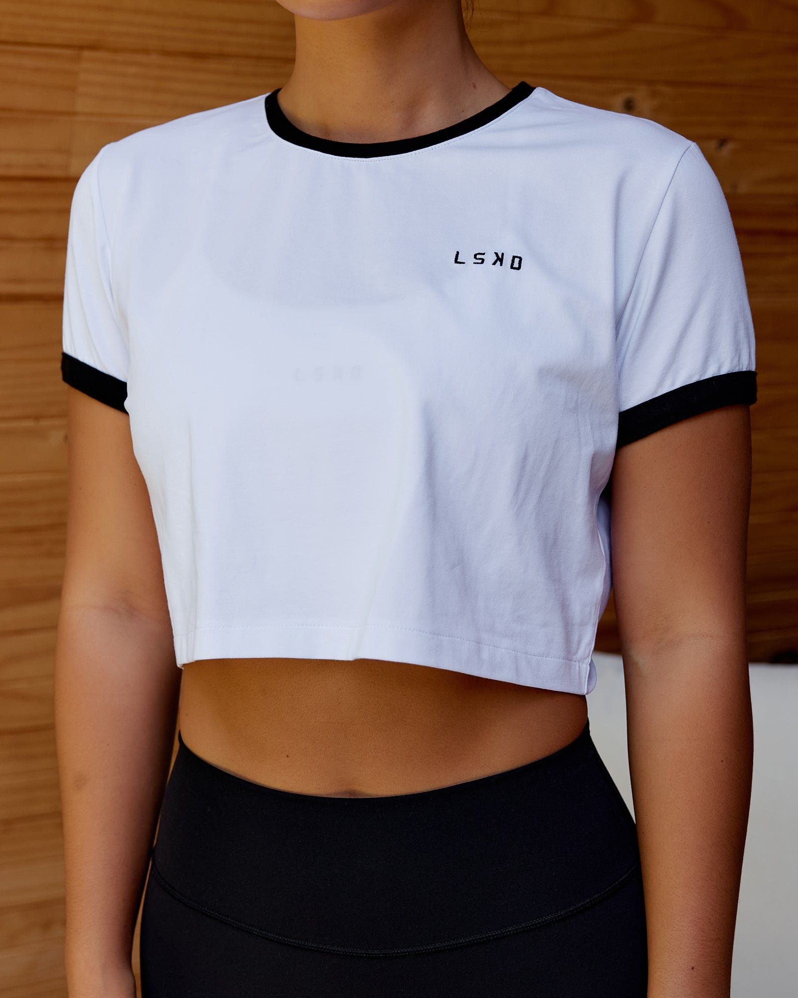 Excel Ringer Tee - White-Black sold by LSKD product image thumbnail 2