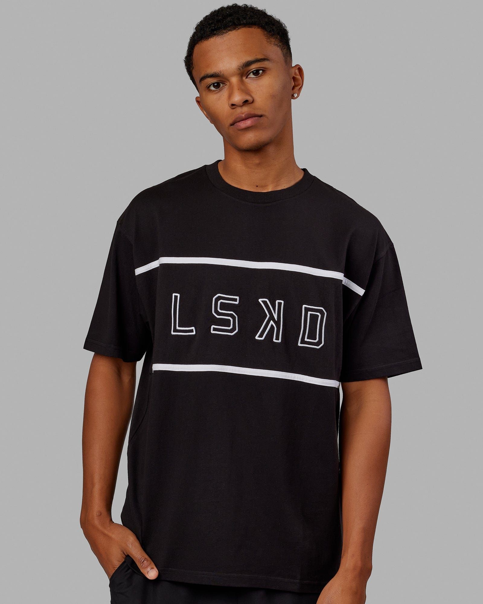 Unisex Aligned Heavyweight Tee Oversize - Black sold by LSKD product image thumbnail 3
