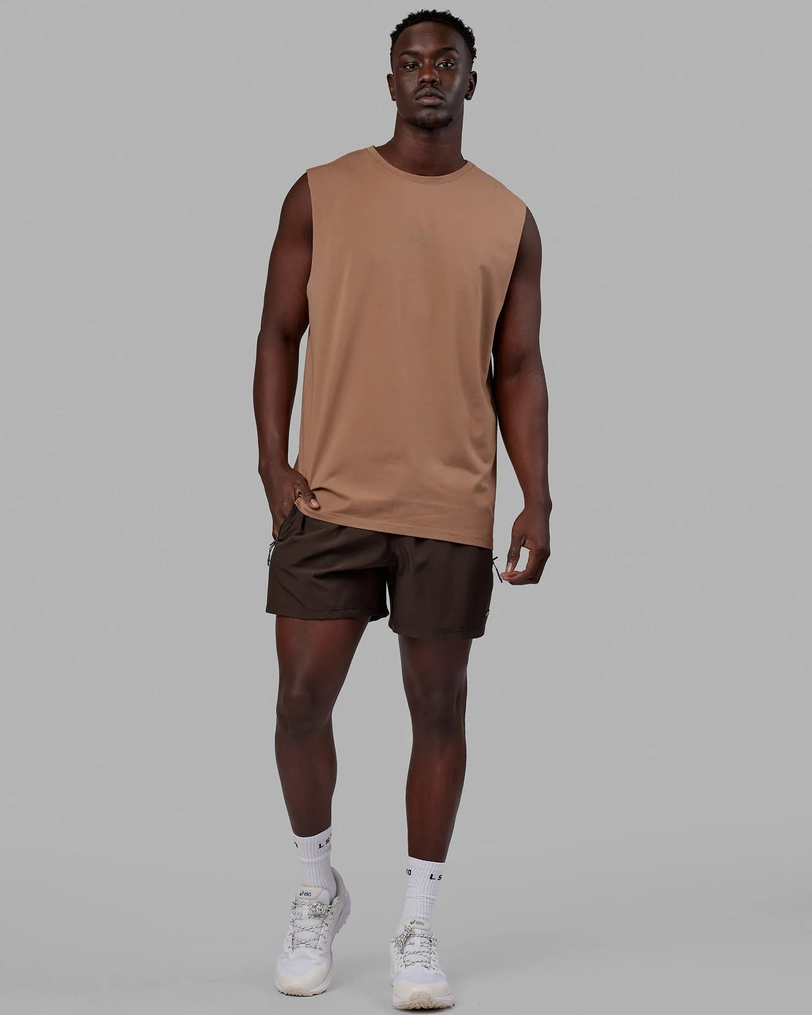 Base FLXCotton Tank - Raw Umber sold by LSKD