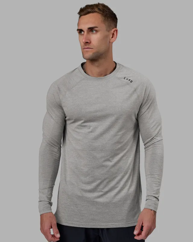 Perform VapourFLX LS Tee - Lt Grey Marl sold by LSKD