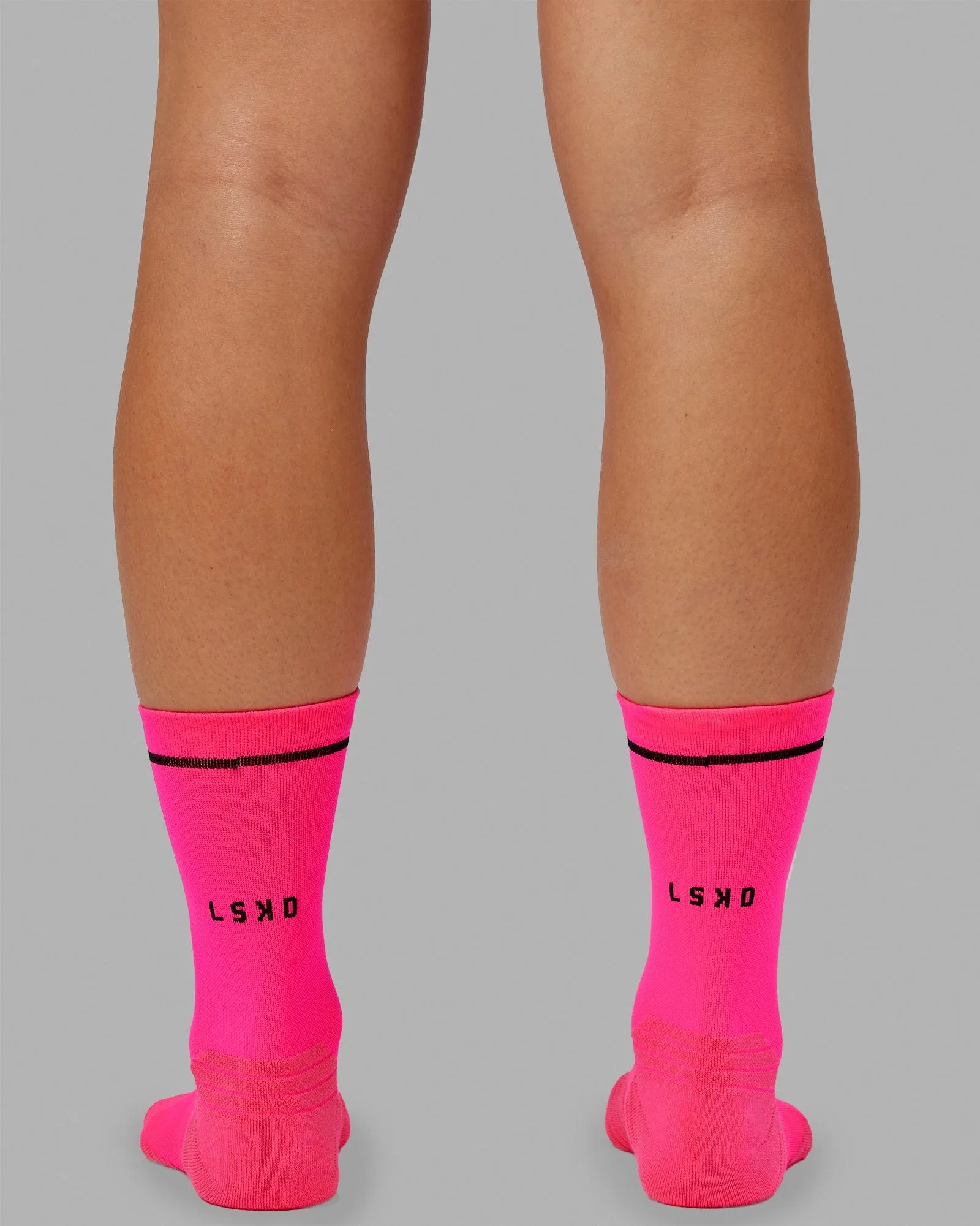 Fast Performance Crew Socks - Neon Pink-Black sold by LSKD product image thumbnail 3