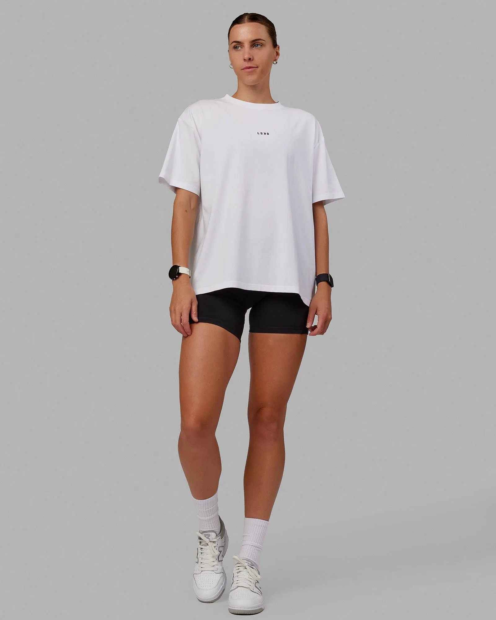 Go-To FLXCotton Oversized Tee - White-Black sold by LSKD product image thumbnail 5
