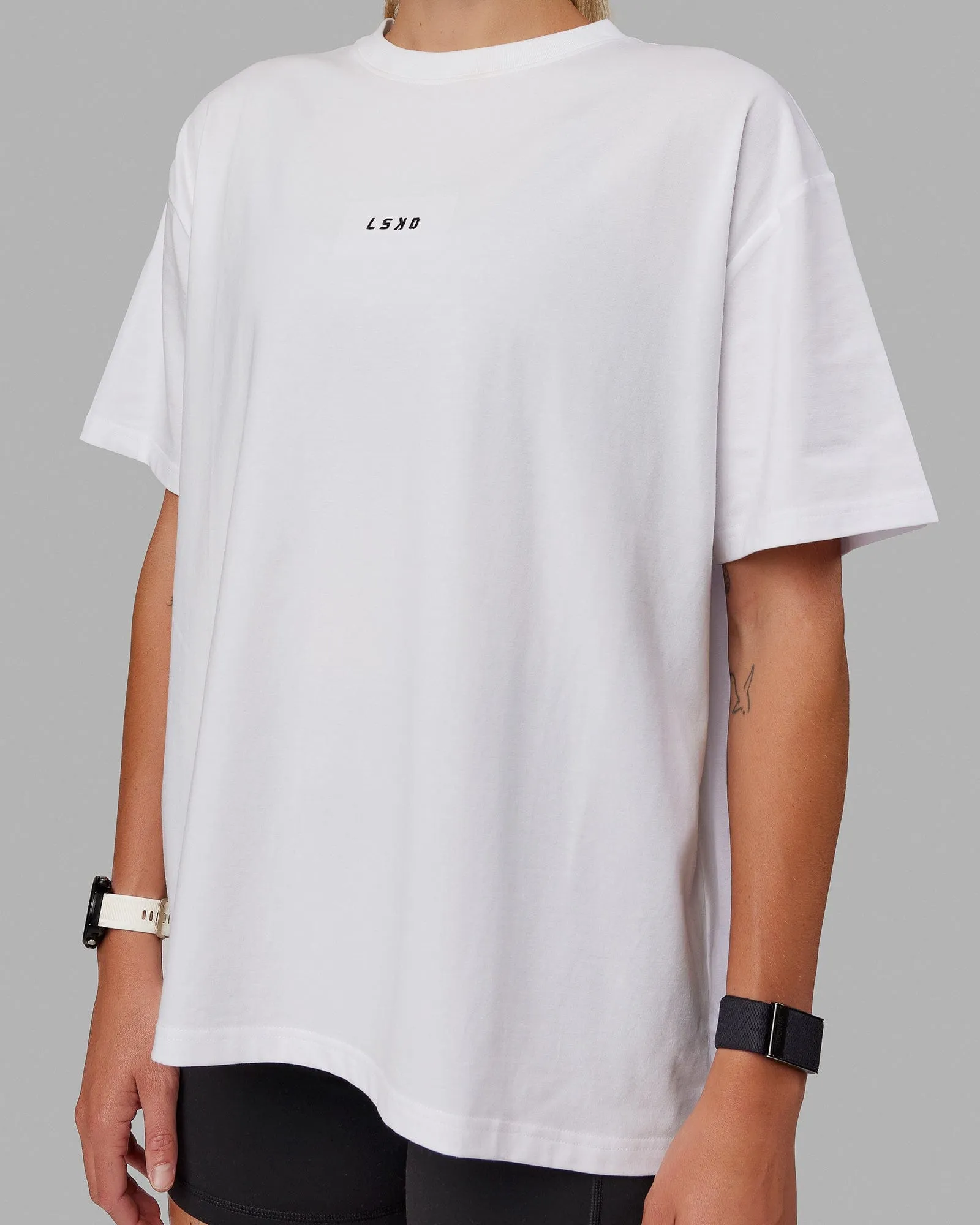 Go-To FLXCotton Oversized Tee - White-Black sold by LSKD product image thumbnail 4